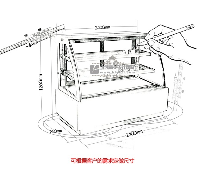 優(yōu)凱-VIP-HA弧形蛋糕展示柜