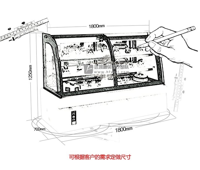 DG-DA1型前移門蛋糕展示柜